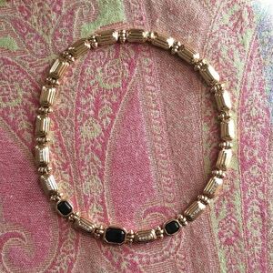 Vintage Swarovski! Mint! Gold-Tone Women's Choker with Black Stone Accents